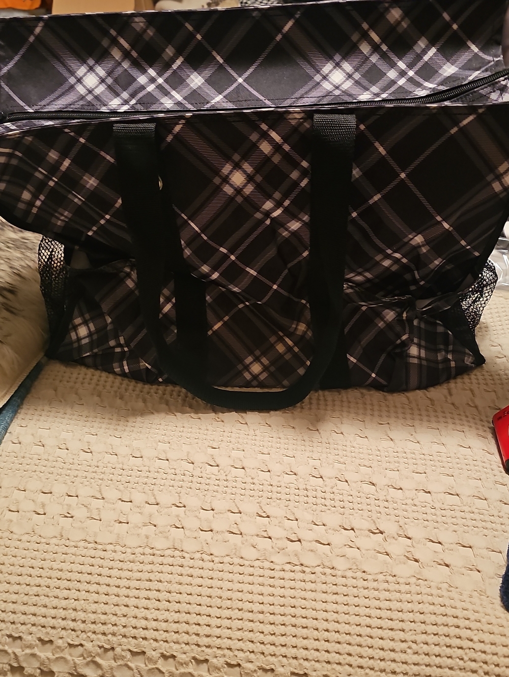 thirty-one Black and Gray Plaid Tote